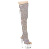 Pleaser Adore 3019C Rs Silver Rhinestone Platform Shoes